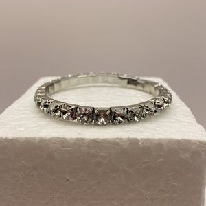 Silver Tone Rhinestone Stretch Bracelet